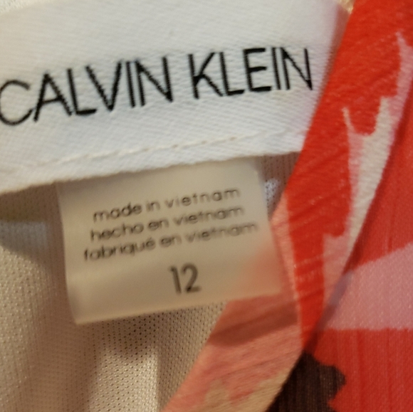 Calvin Klein Red and Black Floral Dress - Picture 3 of 5